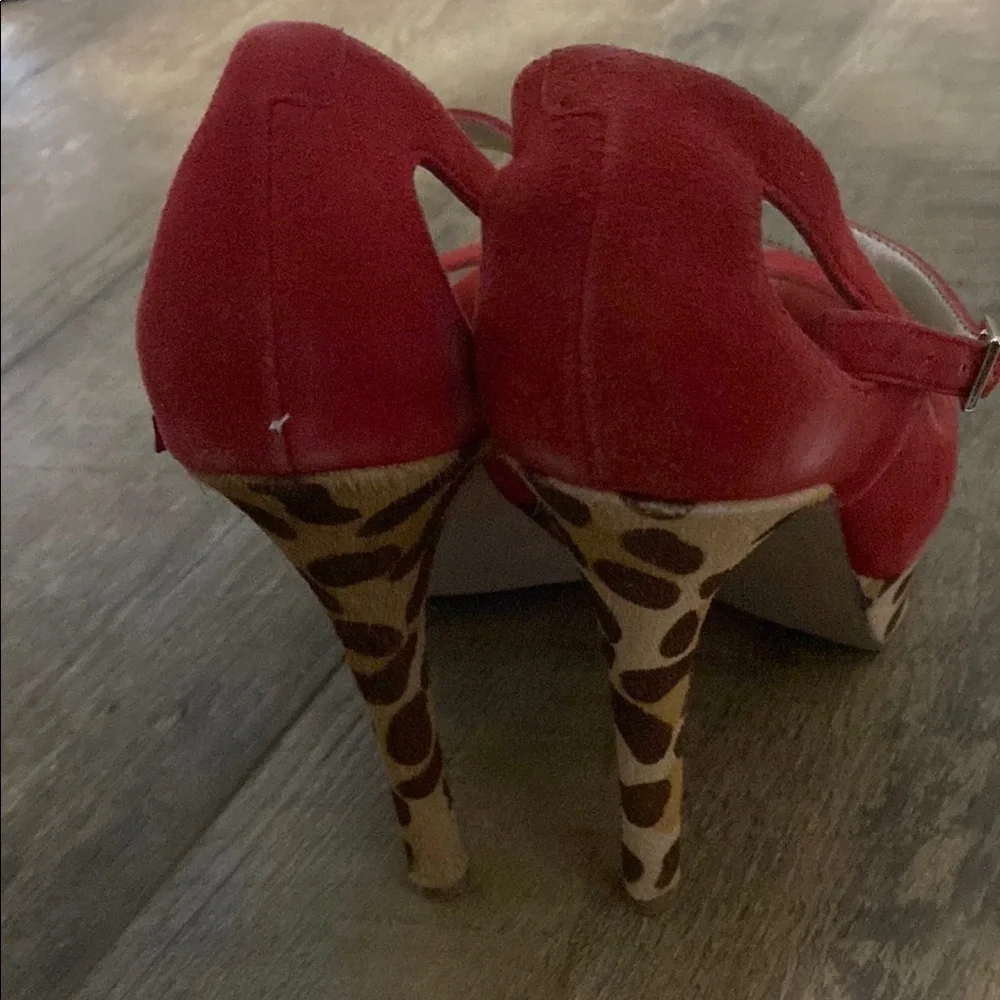 Jessica Simpson Red Suede Women's Peep Toe Wedges Women’s Size 6